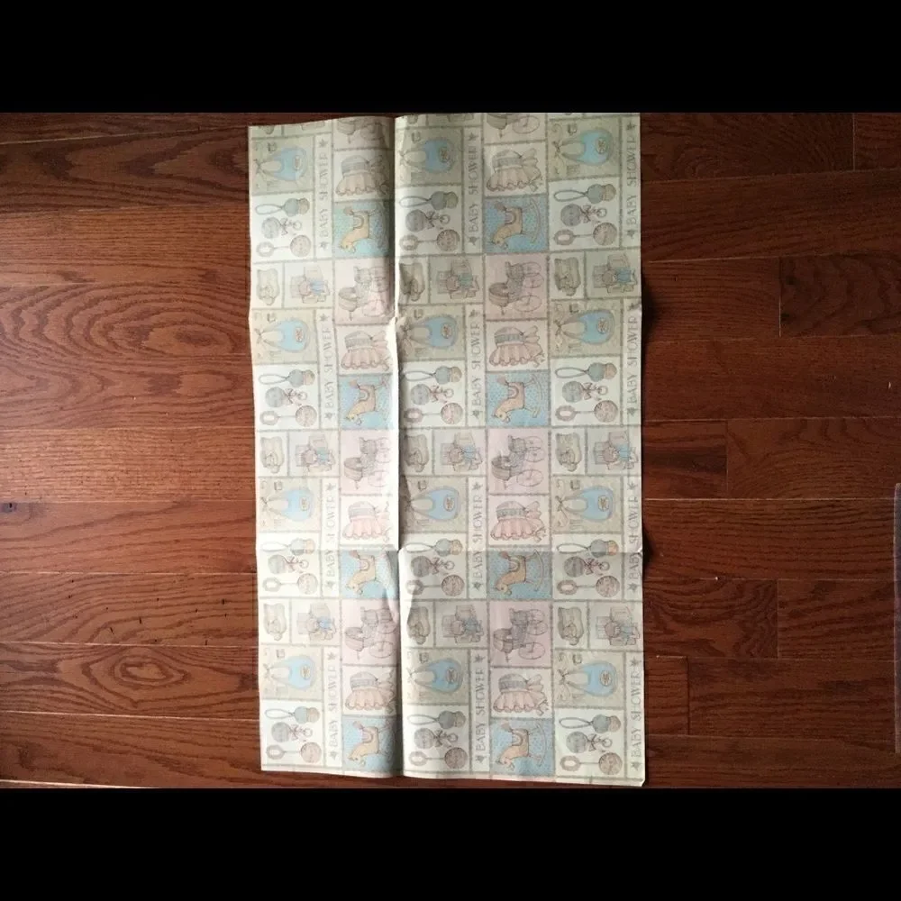 Vintage baby shower gift wrap